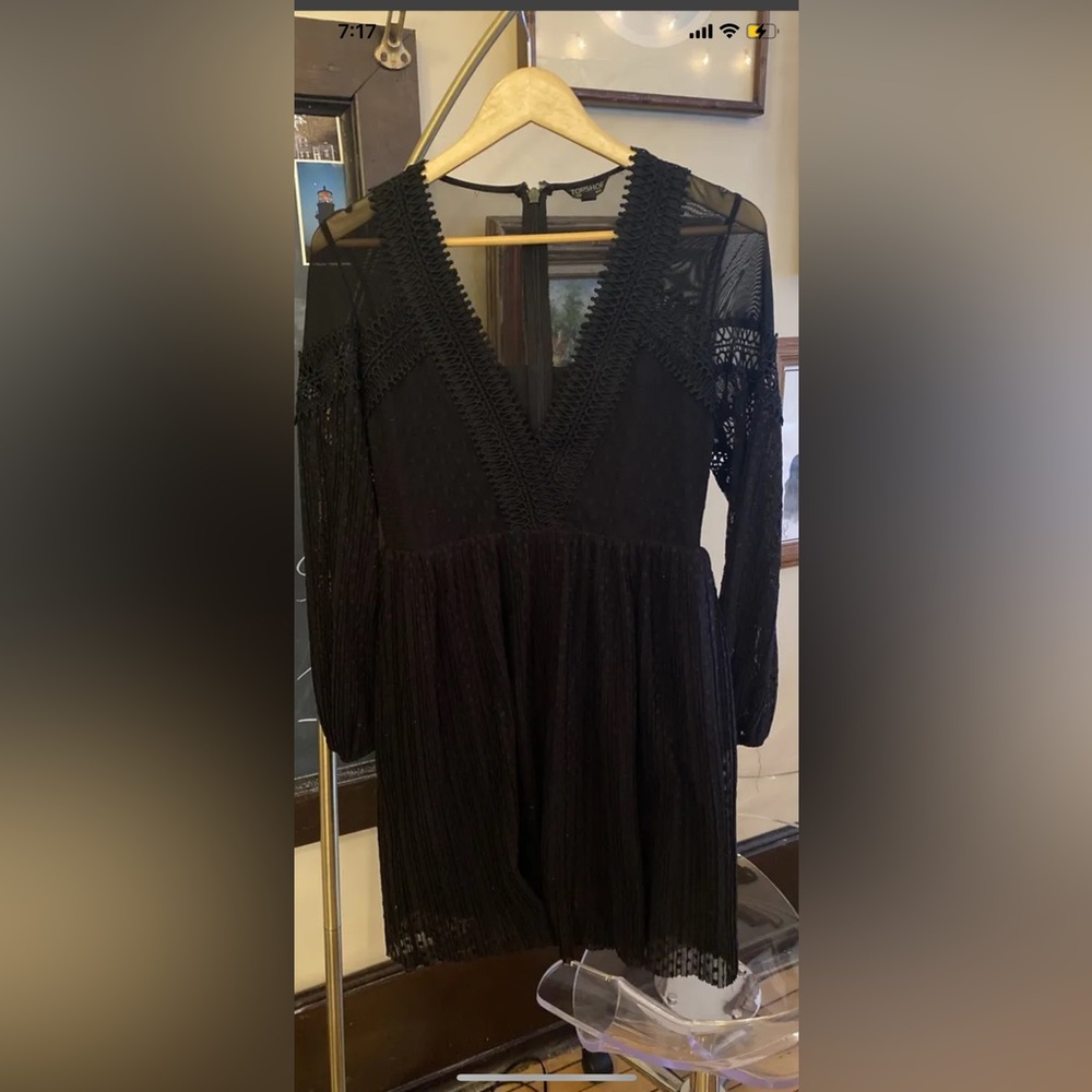 Black TopShop long sleeve dress. Size 6